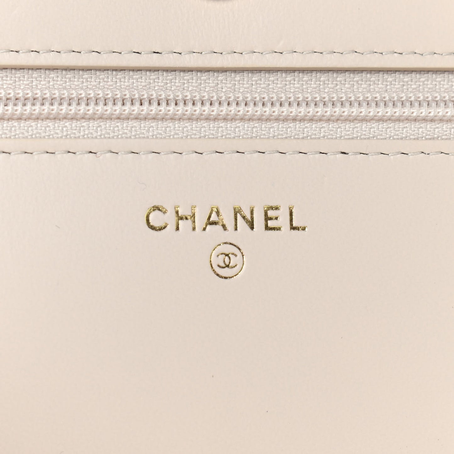 Lambskin Quilted Chain Around Wallet On Chain WOC Beige