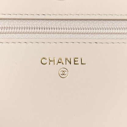 Chanel Lambskin Quilted Chain Around Wallet On Chain WOC Beige 6 of 10