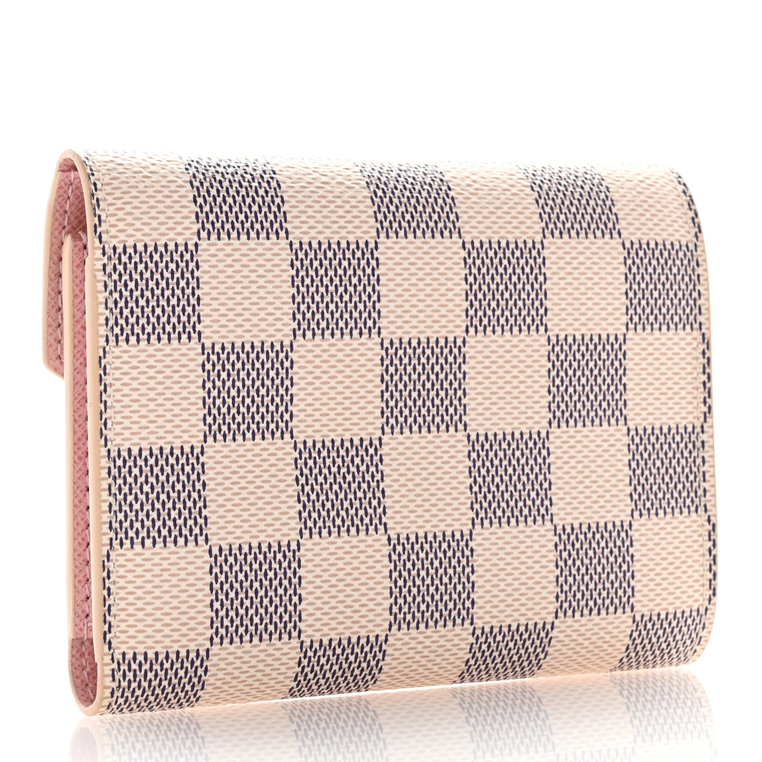 Louis Vuitton Damier Azur Victorine Wallet Rose Ballerine 3 of 5