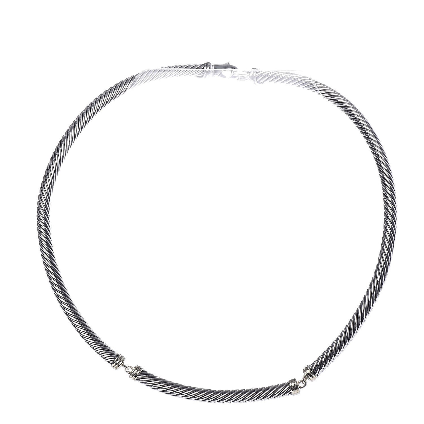 Sterling Silver 14K Yellow Gold 5mm Cable Choker Necklace