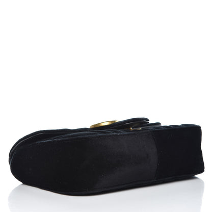 Gucci Velvet Matelasse Mini GG Marmont Shoulder Bag Black 4 of 10