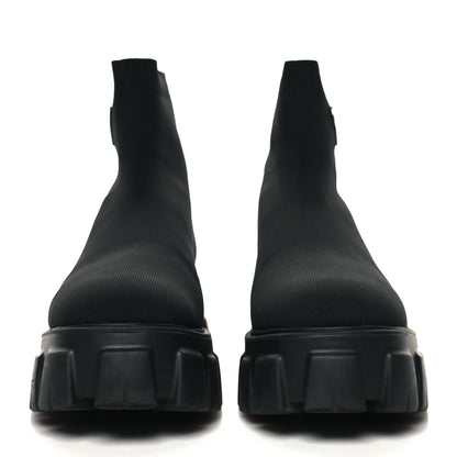 Prada Knit Rubber Triangle Logo Monolith 55mm Ankle Boots 40 Black 2 of 8