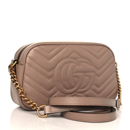 Gucci Calfskin Matelasse Small GG Marmont Chain Shoulder Bag Porcelain Rose 3 of 12