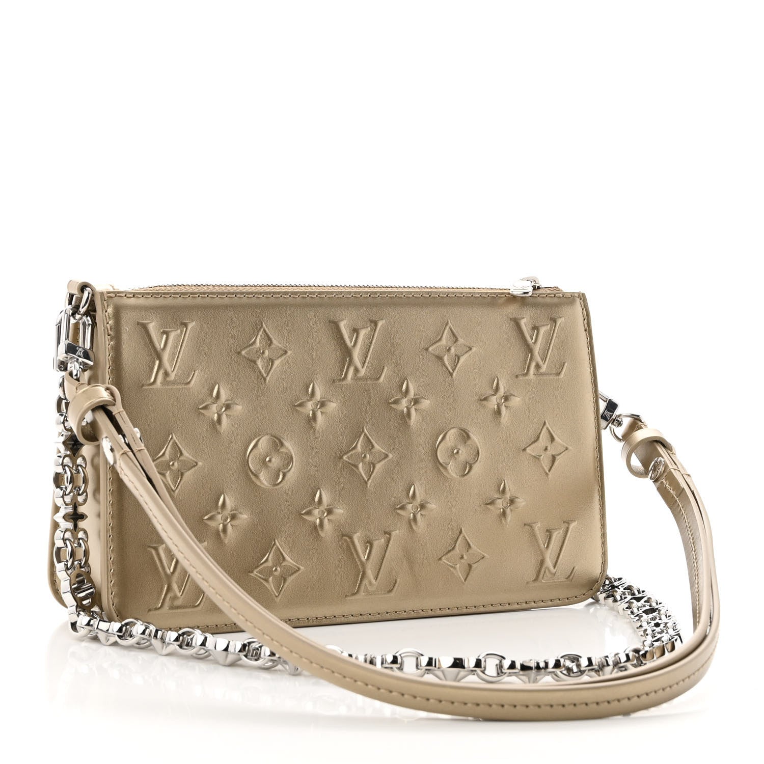 Louis Vuitton Calfskin Debossed Monogram Lexington Pochette Light Gold 3 of 10