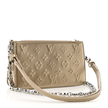 Louis Vuitton Calfskin Debossed Monogram Lexington Pochette Light Gold 3 of 10