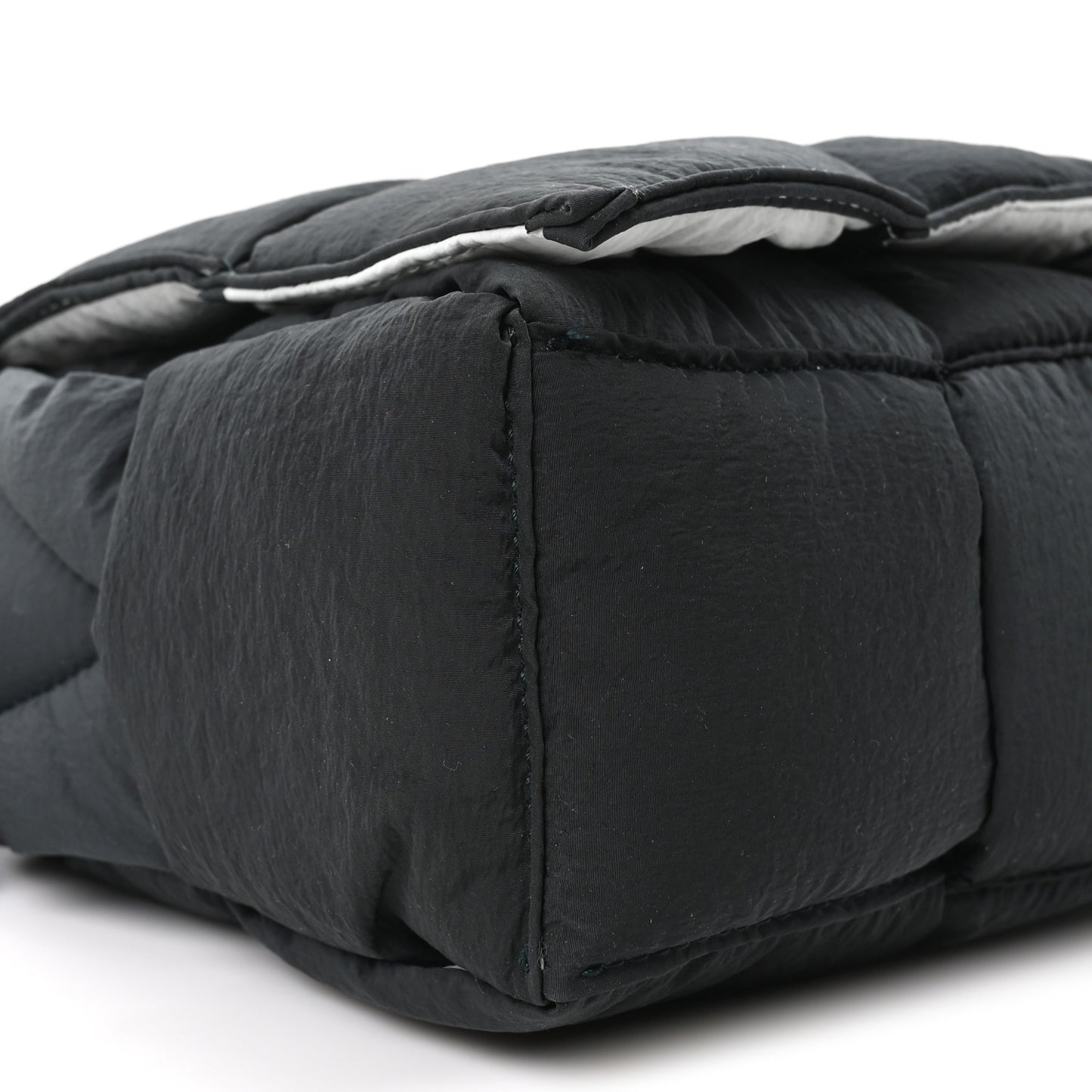 Nylon Intrecciato Padded Tech Cassette Bag Black White