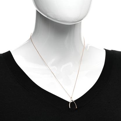 Jennifer Meyer 18K Rose Gold Wishbone Pendant Necklace 2 of 4
