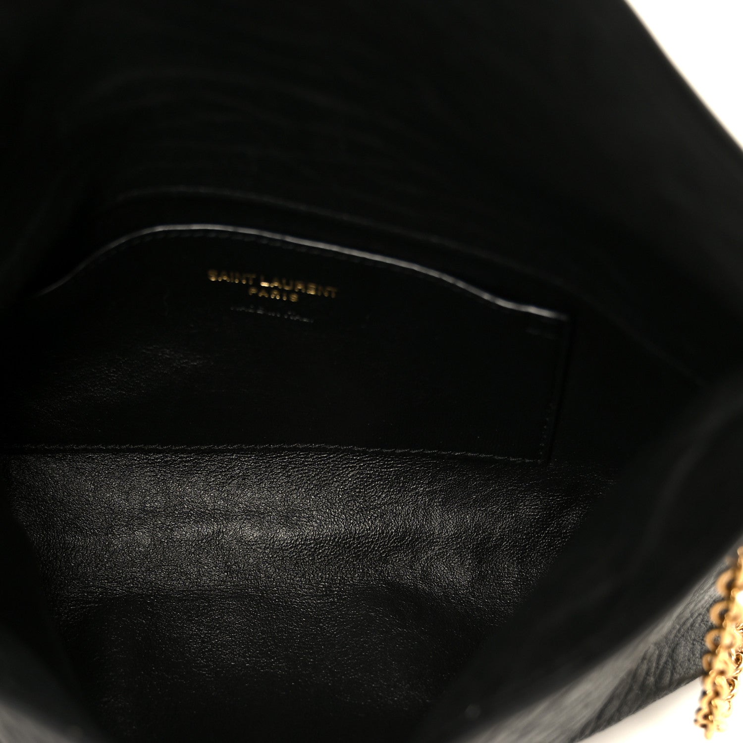 Saint Laurent Supple Lambskin Small Cassandre Chain Pouch Black 5 of 10