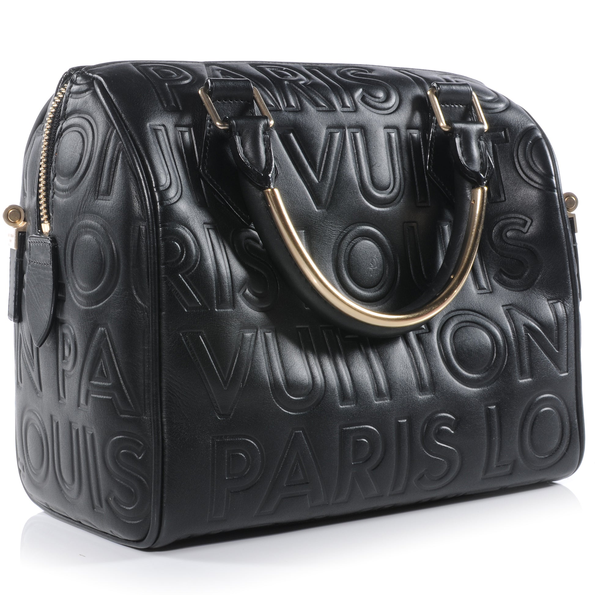 Louis Vuitton Calfskin Embossed Mini Cube Speedy Black 3 of 7