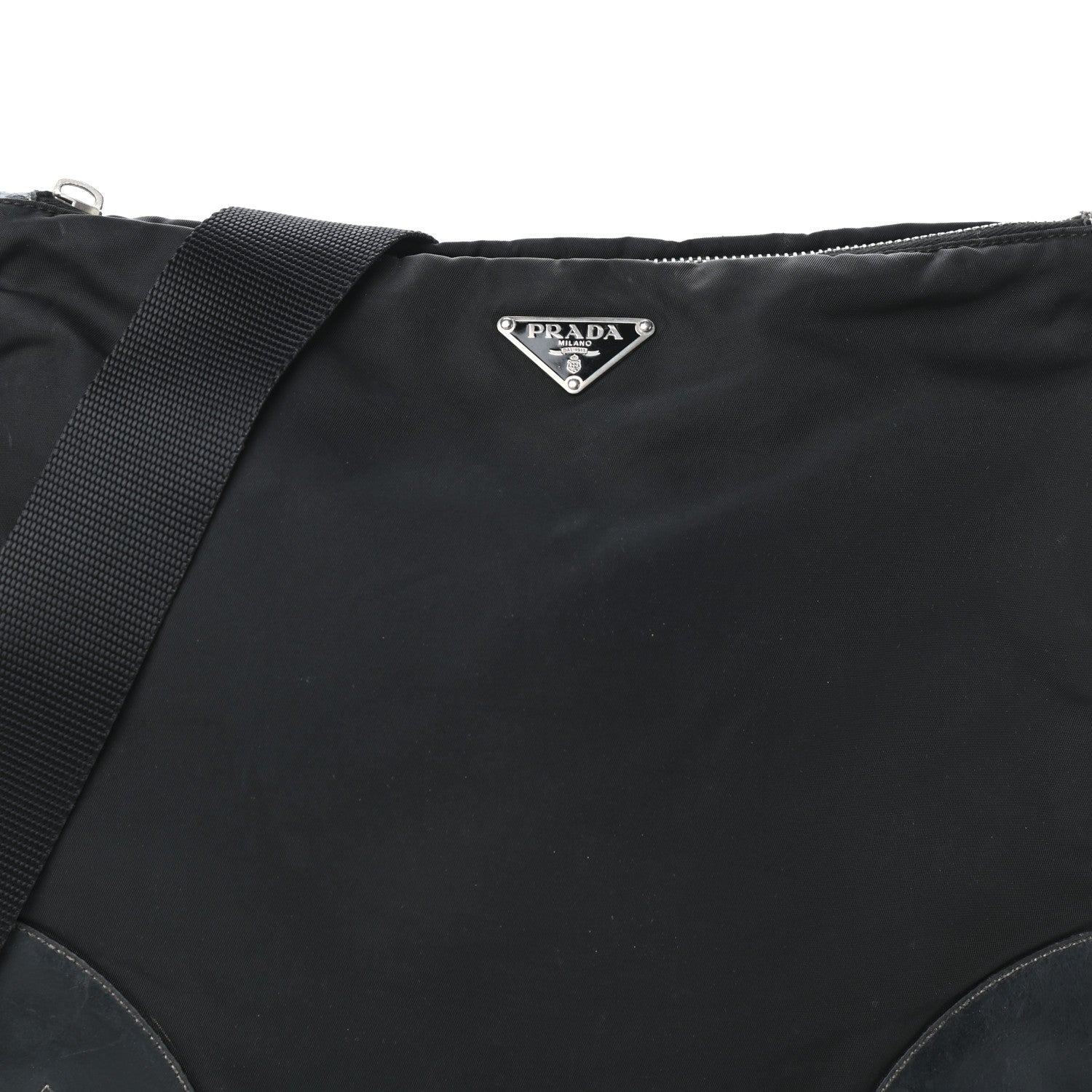 Prada Tessuto Nylon Calfskin Flat Messenger Bag Black 7 of 12