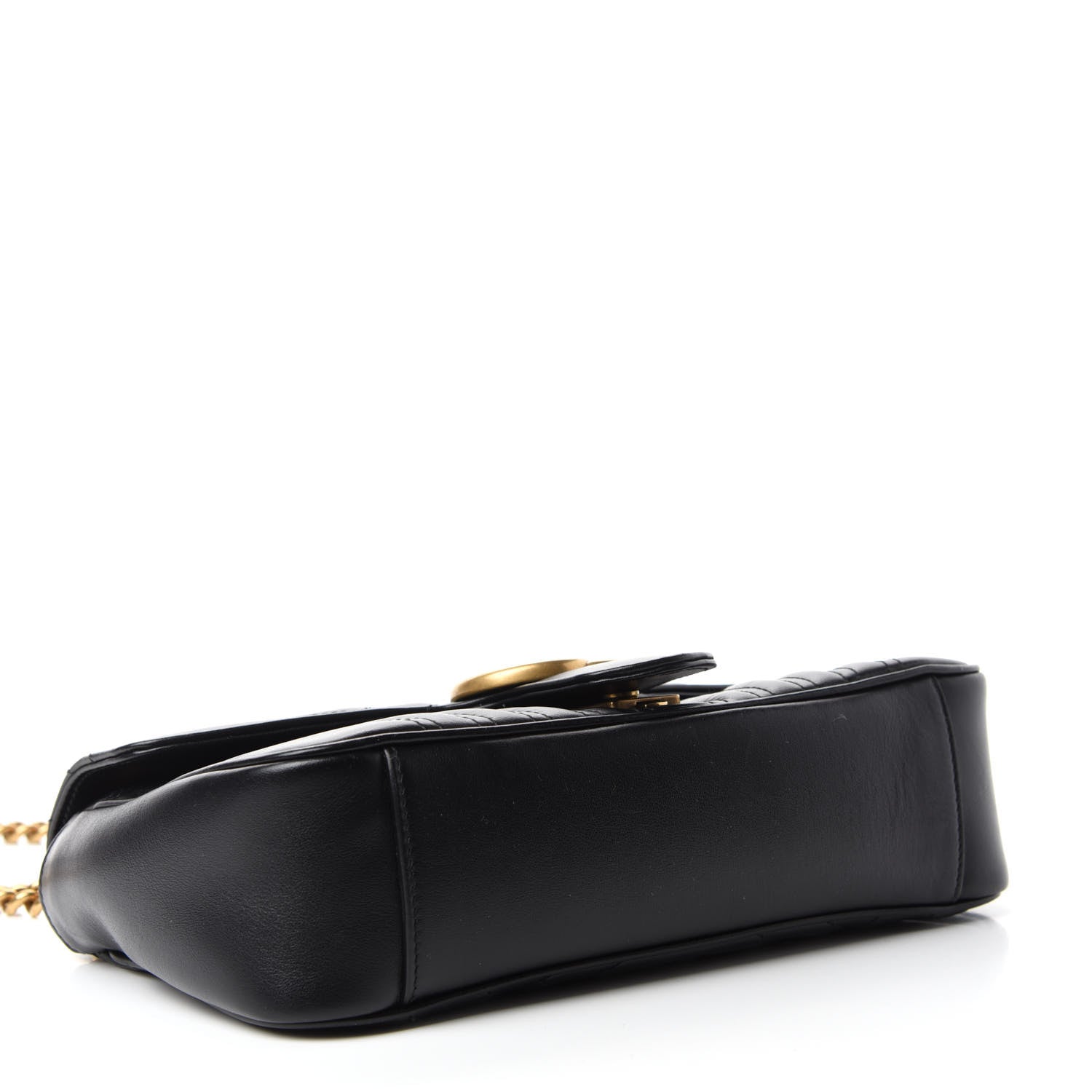 Gucci Calfskin Matelasse Small GG Marmont Shoulder Bag Black 4 of 10