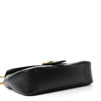 Gucci Calfskin Matelasse Small GG Marmont Shoulder Bag Black 4 of 10