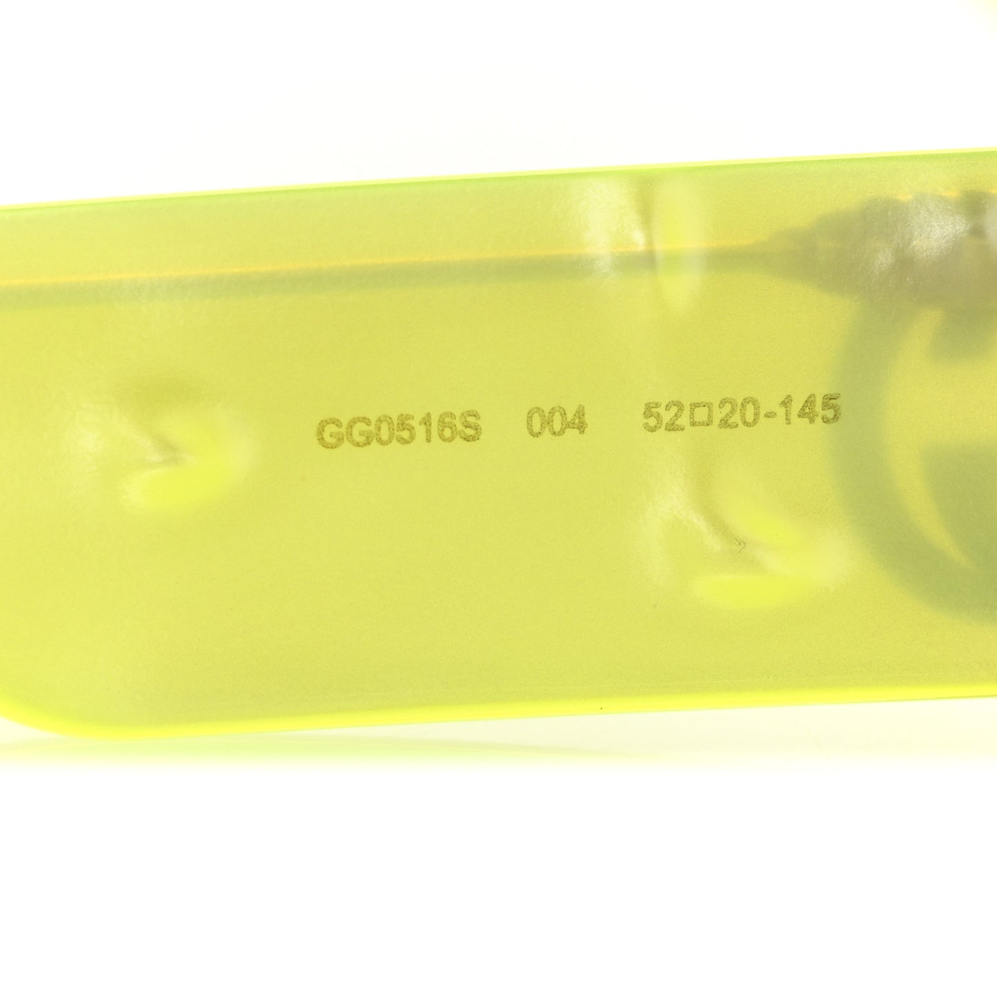 Acetate Rectangular Sunglasses GG0516S Fluorescent Yellow