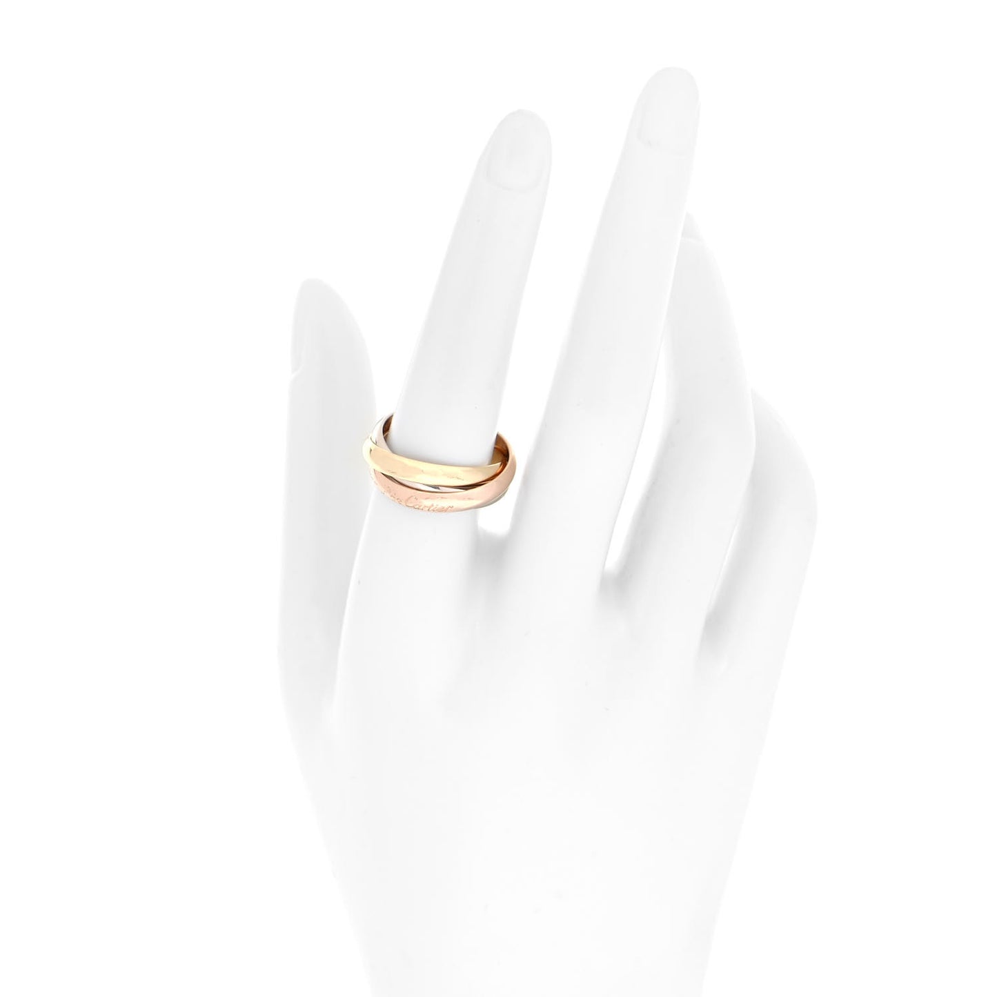 18K Pink Yellow White Gold Classic Les Must De Cartier Trinity Ring 57 8