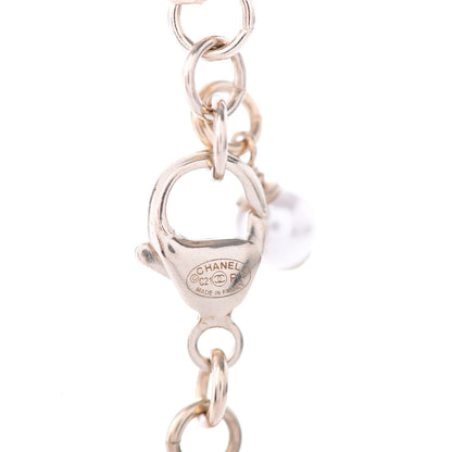 Chanel Pearl Crystal CC Bracelet Light Gold 4 of 5