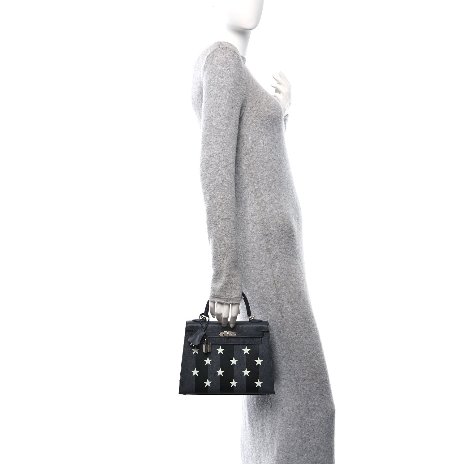 Hermes Epsom Tadelakt Chevre Mysore Casaque Etoilee Kelly Sellier 25 Ardoise Black Vert Peppermint 2 of 11