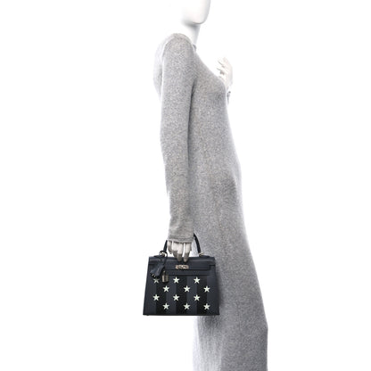 Hermes Epsom Tadelakt Chevre Mysore Casaque Etoilee Kelly Sellier 25 Ardoise Black Vert Peppermint 2 of 11