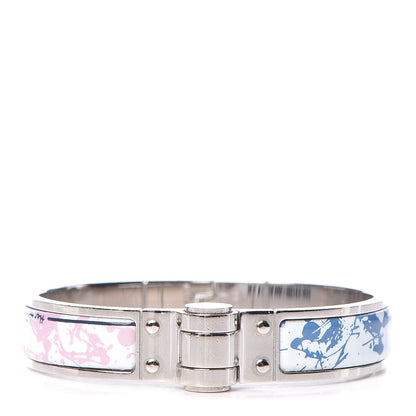 Hermes Enamel Printed Narrow Cheval Surprise Hinged Bracelet S Arts and Crafts 1 of 6