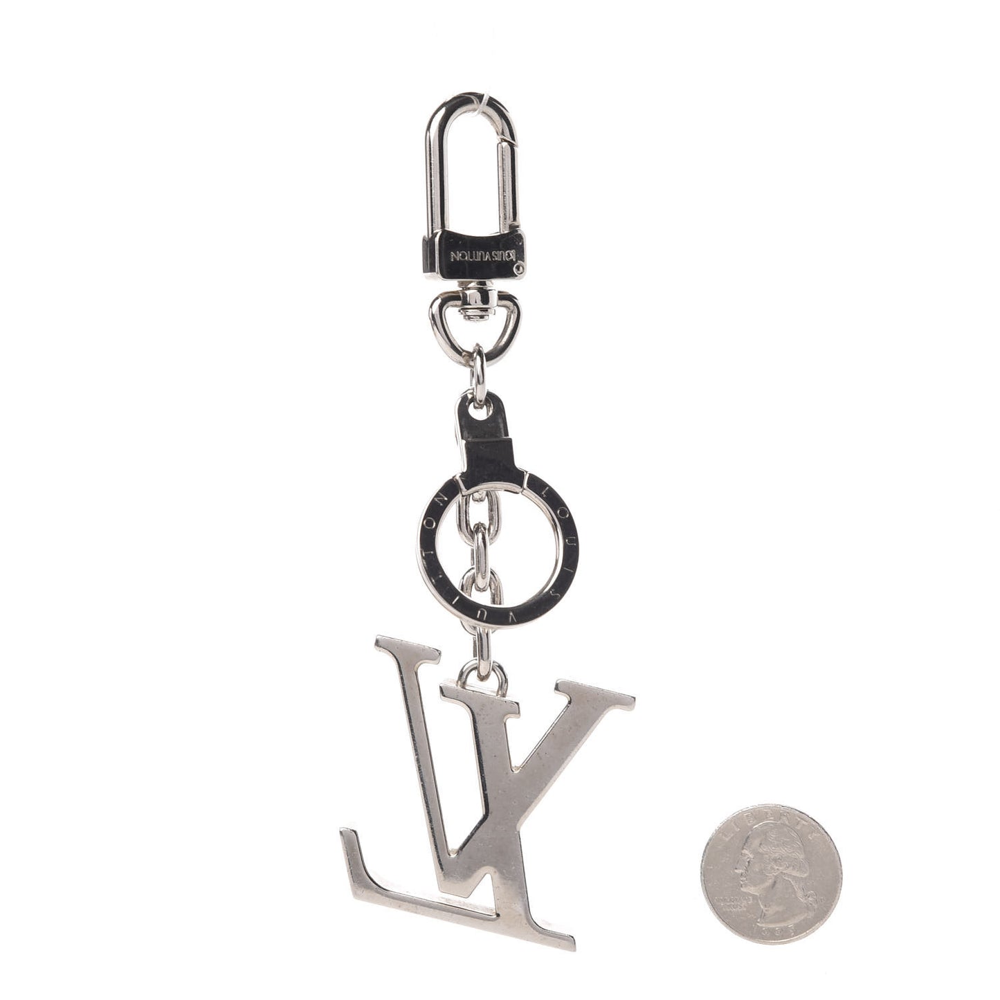 LV Initials Key Holder Silver