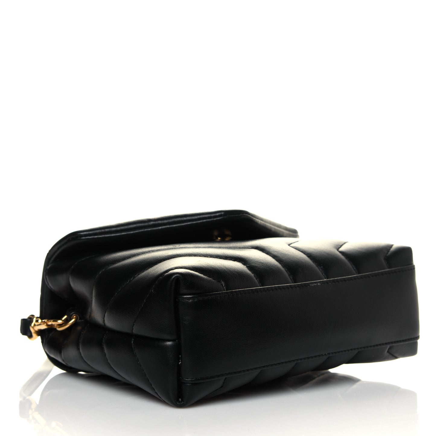Calfskin Y Quilted Monogram Toy Loulou Crossbody Bag Black