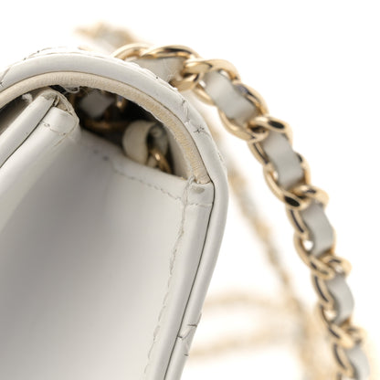 Chanel Glazed Calfskin Stitched Mini Square Flap White 14 of 14