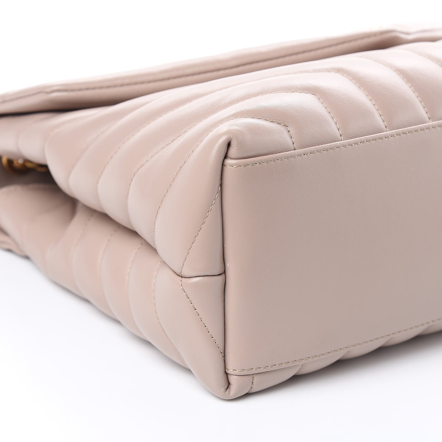 Saint Laurent Calfskin Y Quilted Monogram Medium Loulou Chain Satchel Light Natural 7 of 9