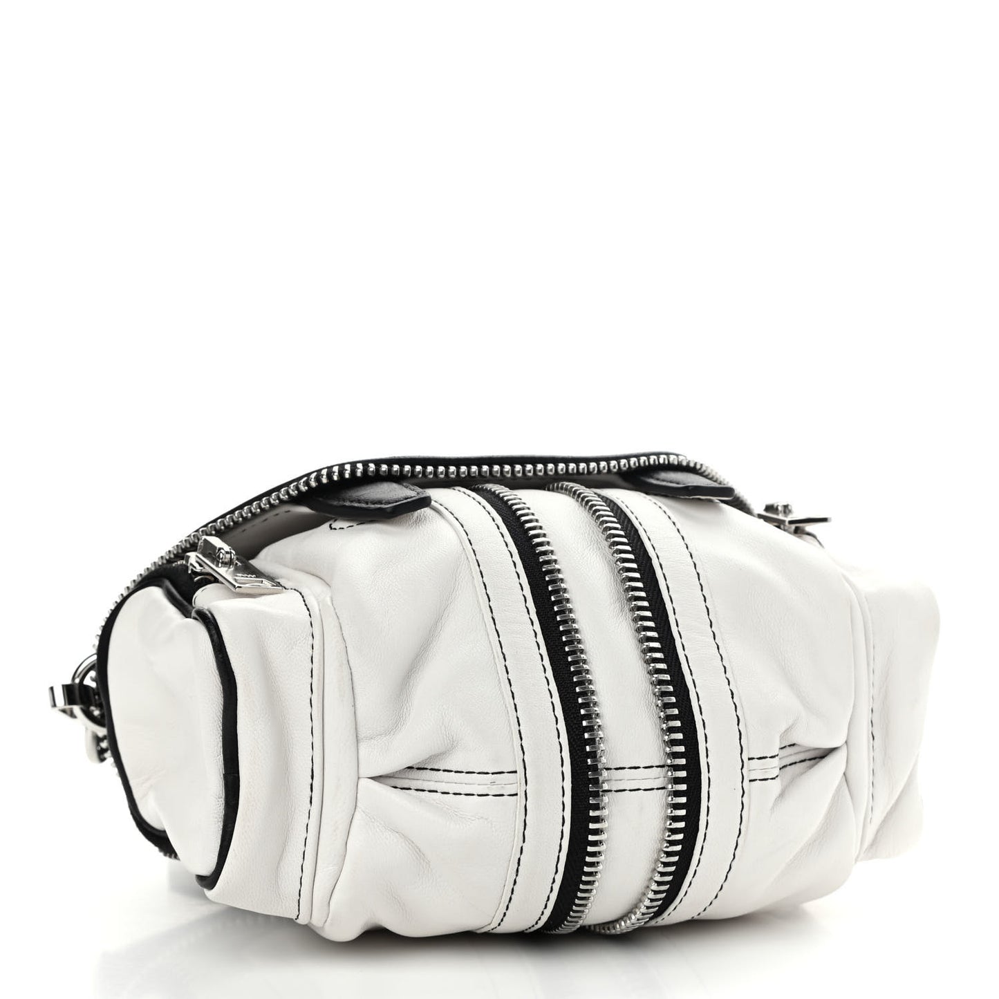 Lambskin Micro Marti Crossbody White Black