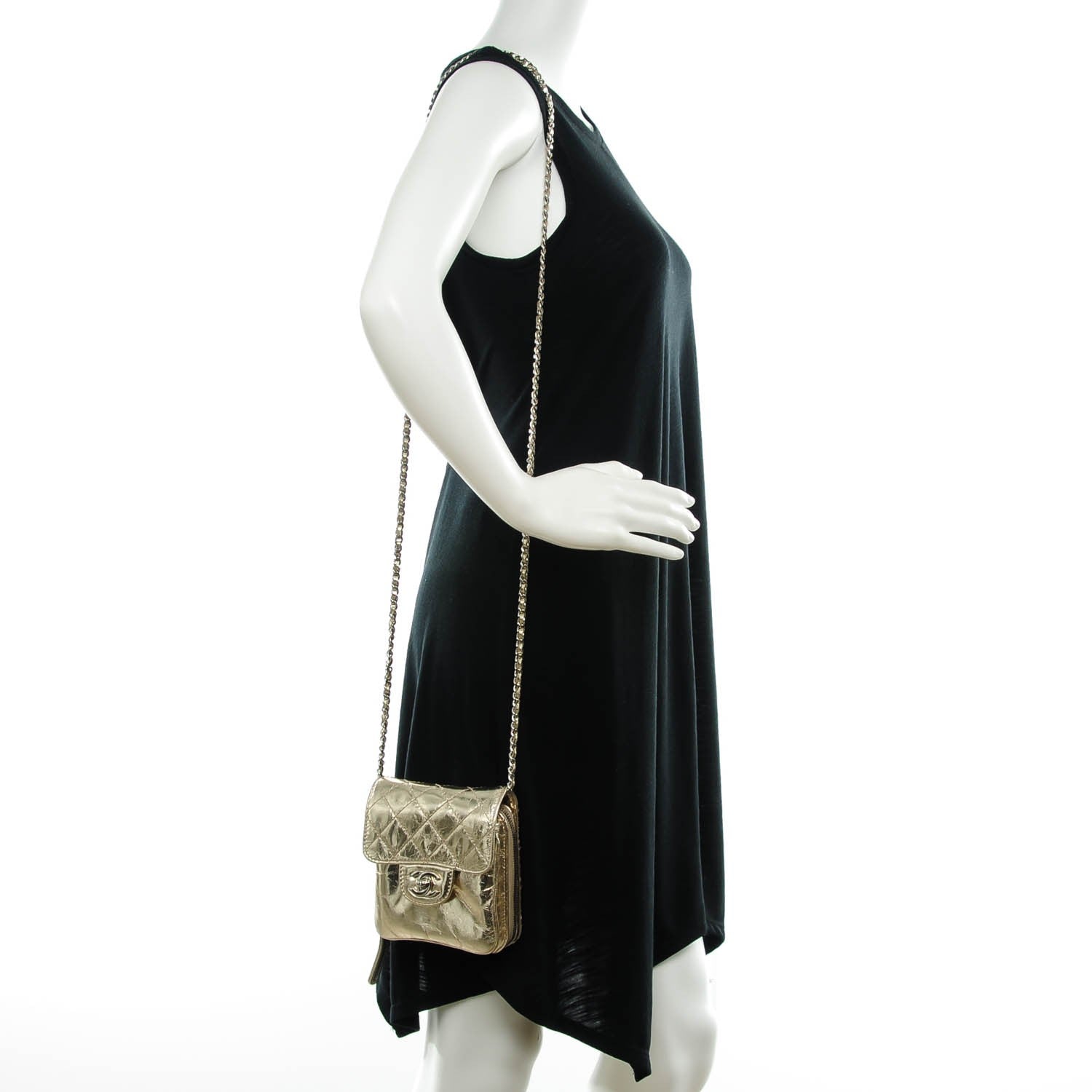 Chanel Metallic Calfskin Mini Flap Gold 2 of 8