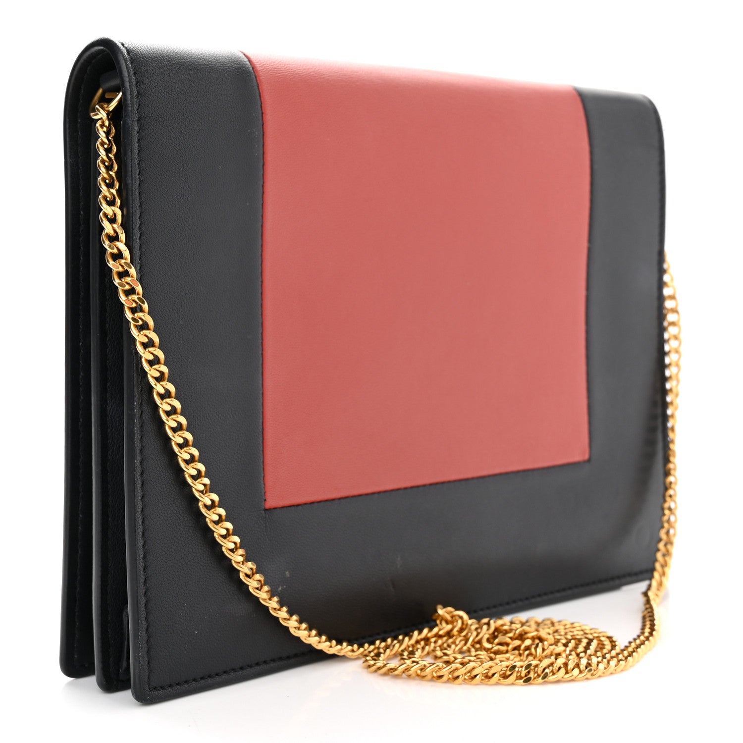 Celine Smooth Lambskin Frame Evening Chain Clutch Dark Navy Claycourt 2 of 10