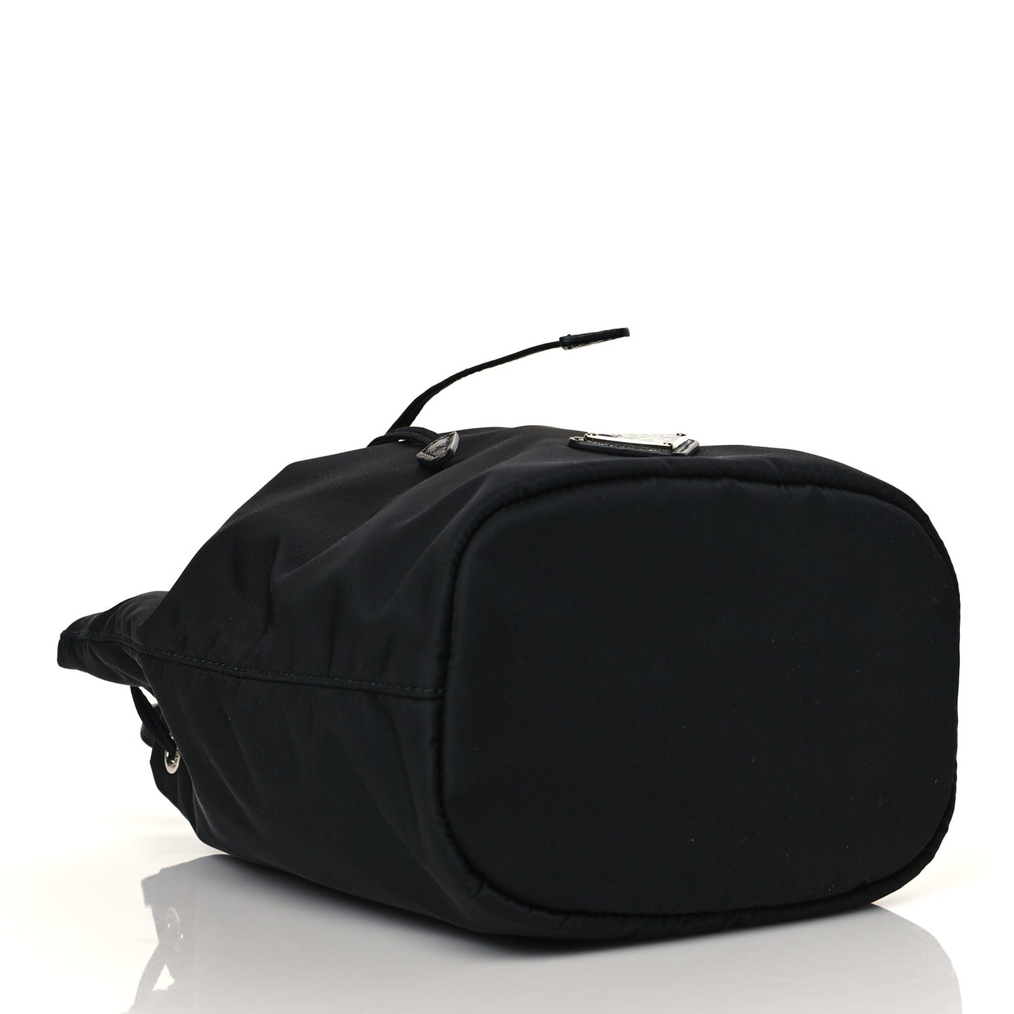 Saffiano Tessuto Nylon Vela Bucket Wristlet Black