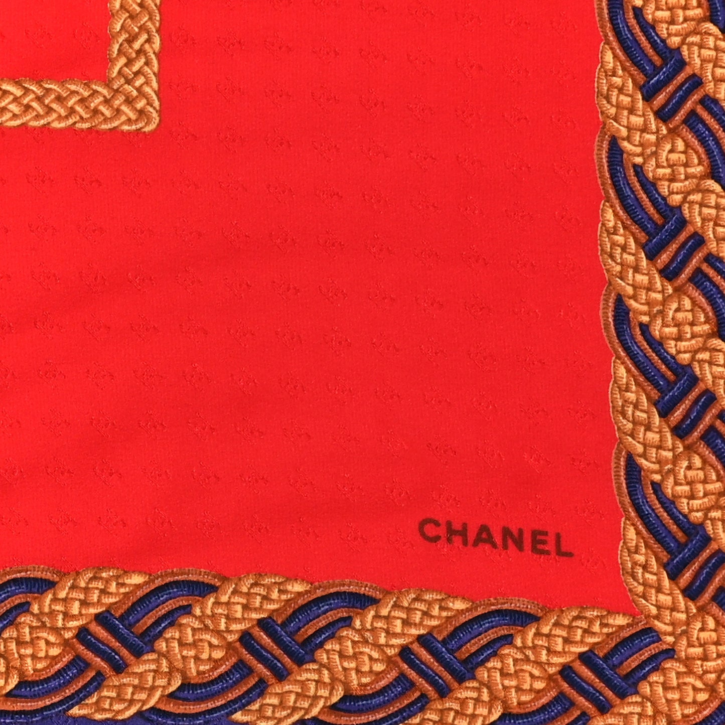 Silk CC Chain Scarf Red Blue