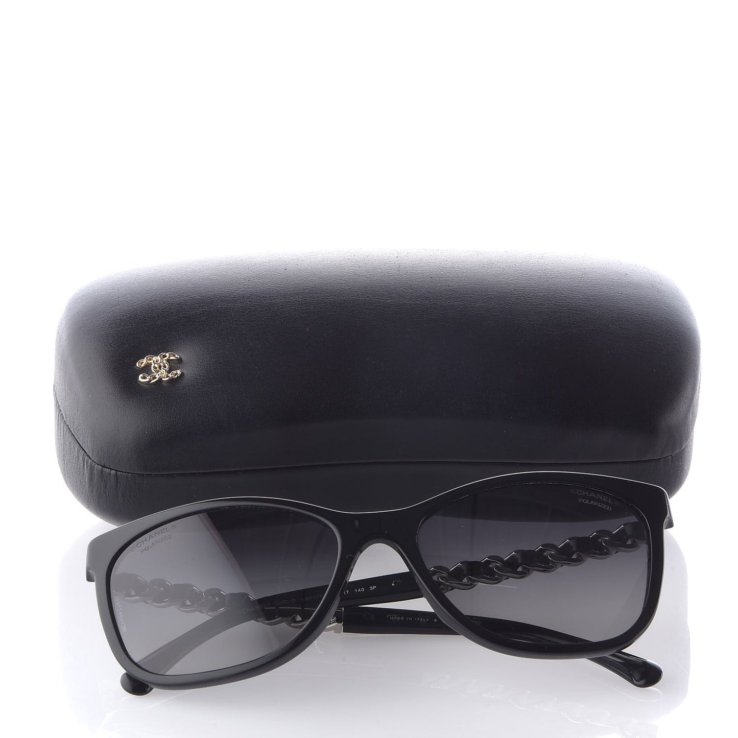 Cat Eye Chain Polarized Sunglasses 5260-Q Black