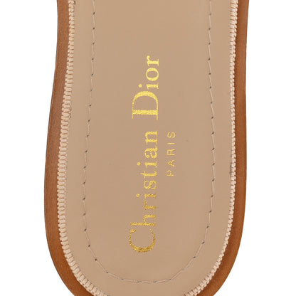 Christian Dior Straw Embroidered Dway Flat Slide Sandals 38 Rose Begonia 8 of 10