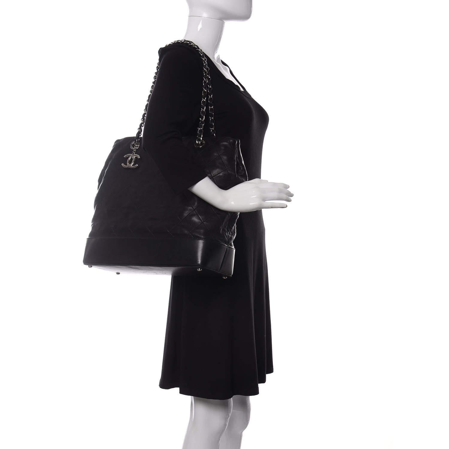 Chanel Calfskin Stitched Large VIP Shopping Tote Black 2 of 21