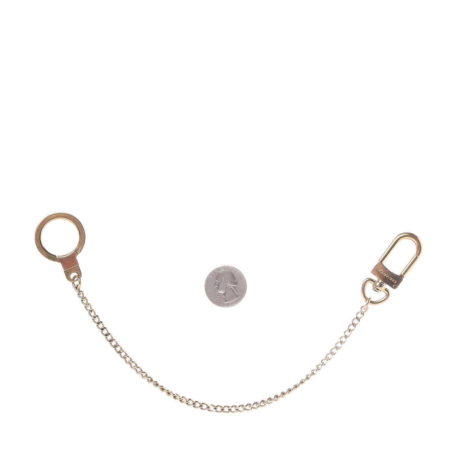 Louis Vuitton Metal Pochette Extender Key Ring Chain Gold 2 of 4