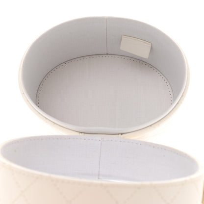Chanel Lambskin Quilted Round Mini Vanity Case With Chain White 4 of 8