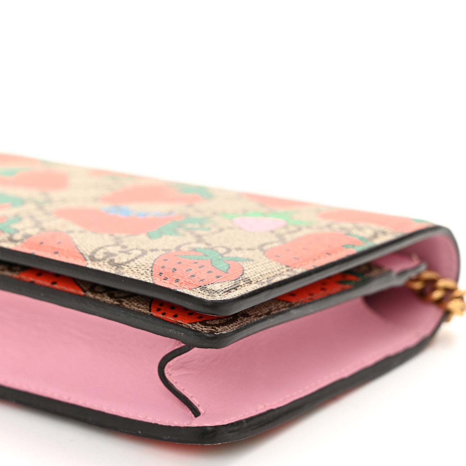 Gucci GG Supreme Monogram Strawberry Chain Wallet 9 of 13