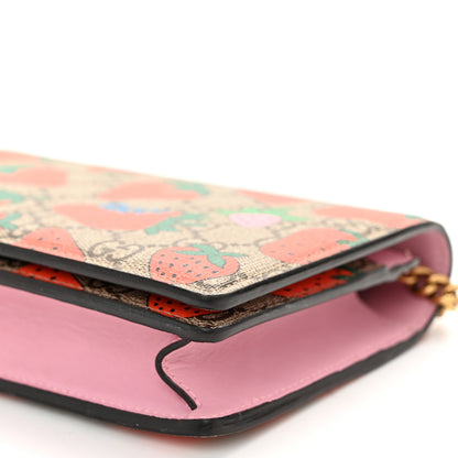 Gucci GG Supreme Monogram Strawberry Chain Wallet 9 of 13