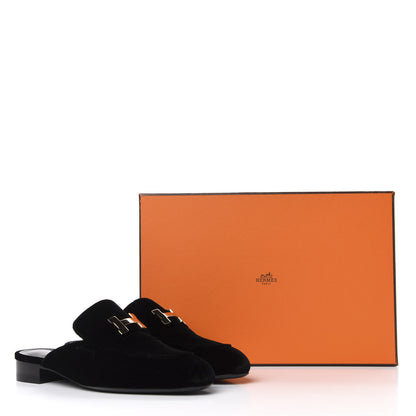 Hermes Velvet Trocadero Mule 38 Black 12 of 12