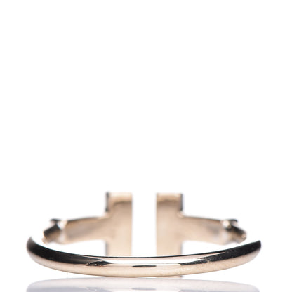 Tiffany 18K White Gold Diamond T Wire Ring 49 4.75 4 of 5