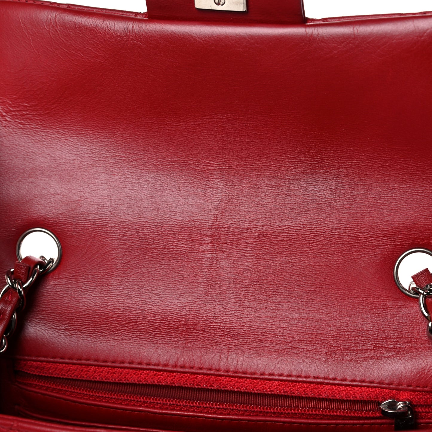 Lambskin Quilted Mini Rectangular Flap Dark Red