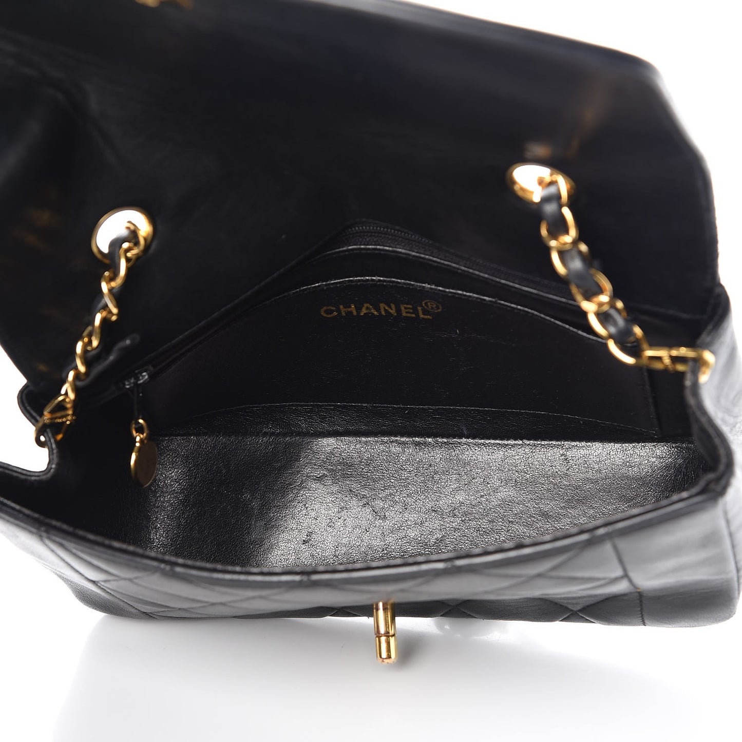 Lambskin Quilted Small Single Flap Black