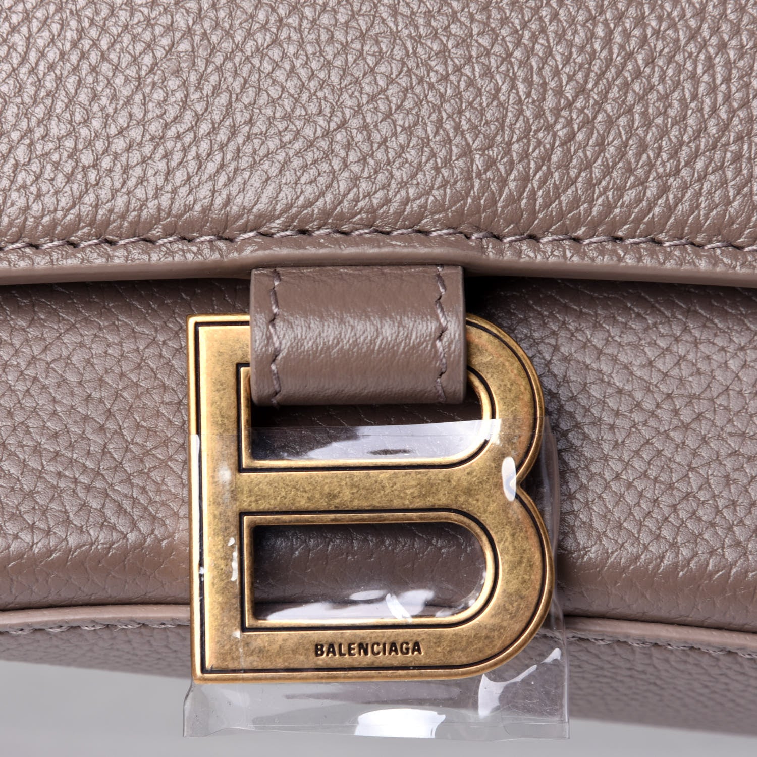 Balenciaga Grained Calfskin Small Hourglass Top Handle Bag Mink Grey 11 of 11