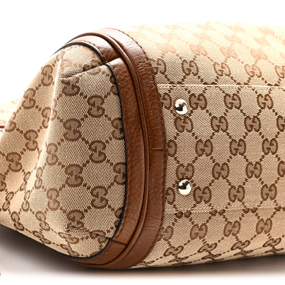 Gucci Monogram Cellarius Calfskin Medium Bella Hobo Beige Ebony Cuir 9 of 10