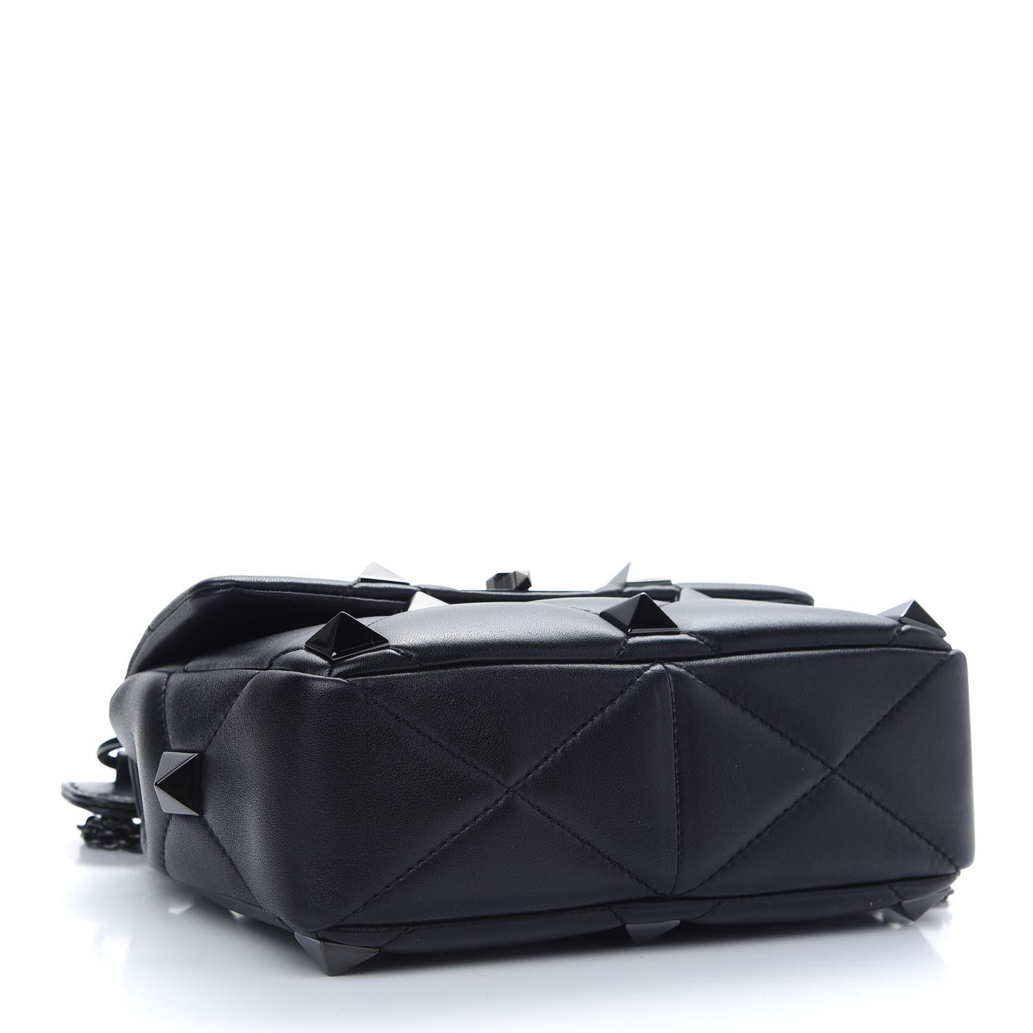 Valentino Garavani Nappa Monochrome Medium Roman Stud Shoulder Bag Black 4 of 8