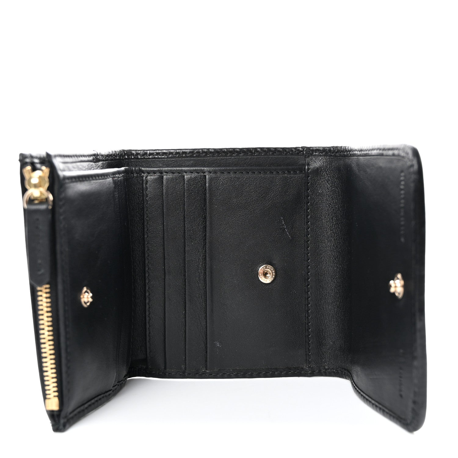 Burberry Bridle Calfskin House Check Medium Leighton Wallet Black 5 of 18