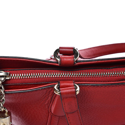 Gucci Pebbled Calfskin Small Soho Top Handle Bag Red 17 of 24