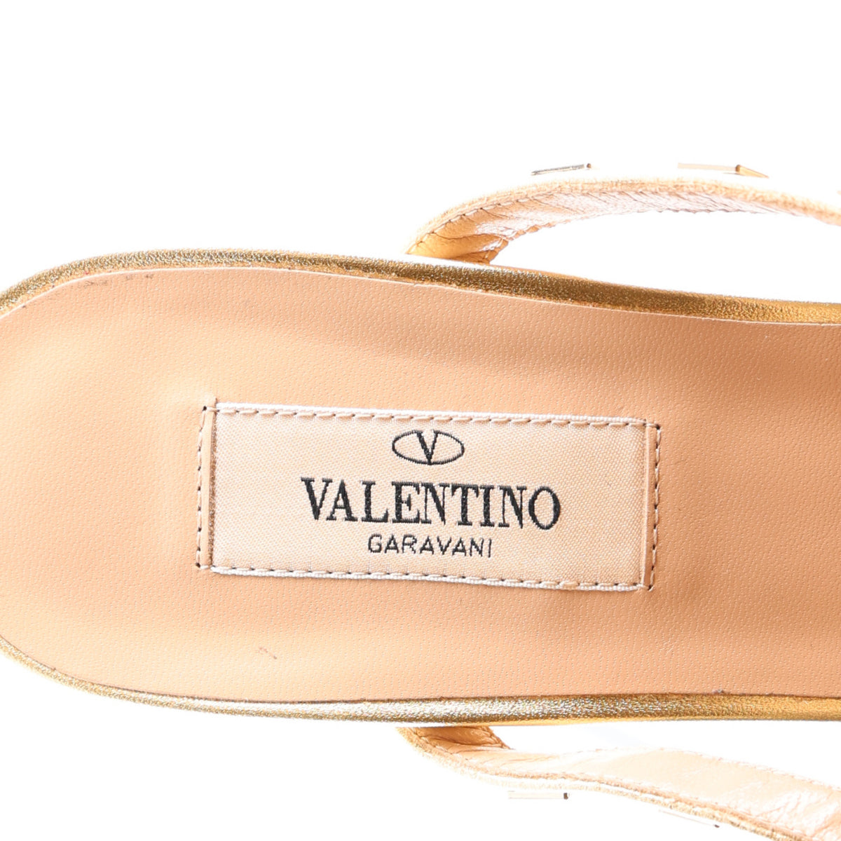 Valentino Garavani Metallic Pebbled Calfskin Rockstud 60mm Caged Slide Sandals 40 Mekong 9 of 9