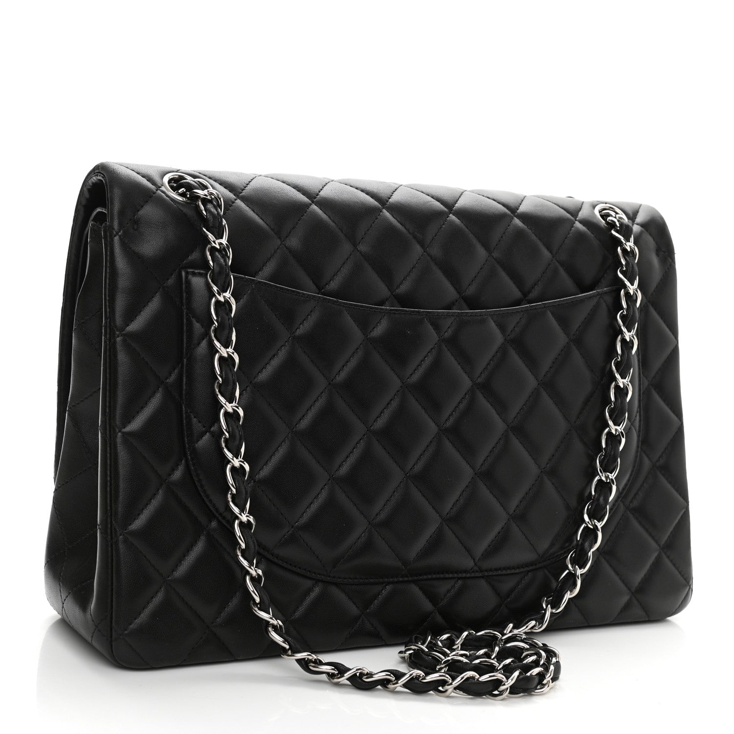 Chanel Lambskin Quilted Maxi Double Flap Black 3 of 14