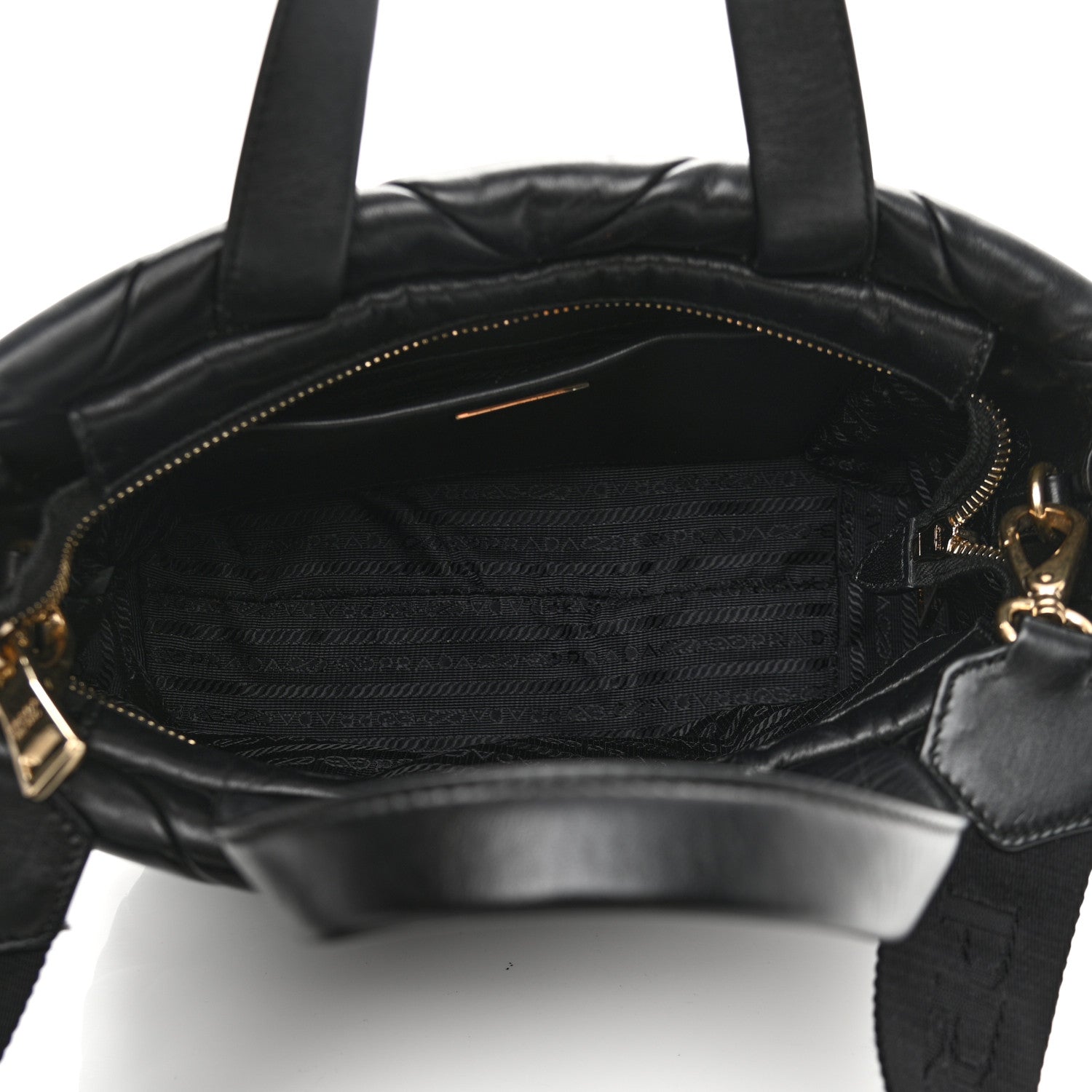 Prada Nappa Re-Nylon Triangle Quilted Patchwork System Tote Black 7 of 10